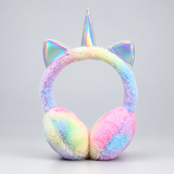 Kids Unicorn Plush Earmuffs, Pastel Winter Ear Warmers 2-6Y thumbnail 4