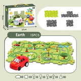 Kids Puzzle Race Track Playset with Toy Car thumbnail 3