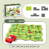 Kids Puzzle Race Track Playset with Toy Car thumbnail 4
