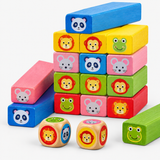 Regenbogen-Stapelfiguren aus Holz – Montessori-Würfelspiel Miniaturansicht 4