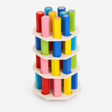 Regenbogen-Stapelfiguren aus Holz – Montessori-Würfelspiel Miniaturansicht 5