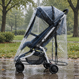 Transparenter Regenschutz für Kinderwagen – universell passend für kompakte, leichte Kinderwagen Miniaturansicht 3