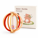 Wooden Rain Drum Baby Rattle with Silicone Teether Rings thumbnail 2