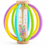 Wooden Rain Drum Baby Rattle with Silicone Teether Rings thumbnail 5