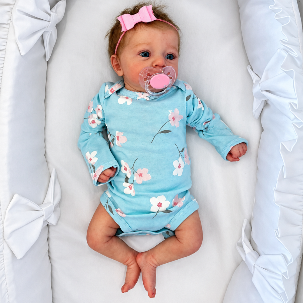 18" Reborn Baby Doll with Hand-Rooted Hair – Realistic Newborn