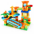 Big Marble Race Run Building Block Set with Funnel Slide, DIY Creative Track