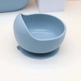 7-Piece Silicone Baby Feeding Set — Bib, Divided Plate, Suction Bowl, Sippy Cup & Wooden Utensils thumbnail 5