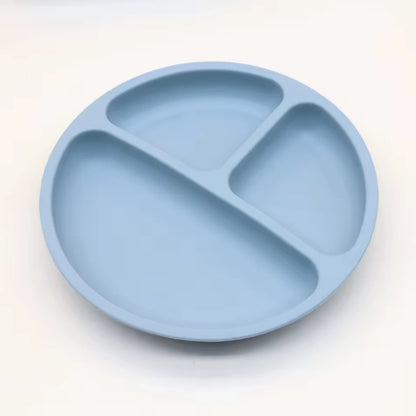 Silicone divided suction plate for baby