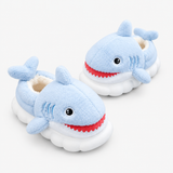 Pantoufles requin pour enfants, chaussons d'hiver chauds et pelucheux à talon enveloppant miniature 4