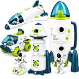 Set di gioco missione spaziale - Razzo, navetta, stazione spaziale e statuette di astronauti miniatura 5