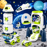 Set di gioco missione spaziale - Razzo, navetta, stazione spaziale e statuette di astronauti miniatura 2
