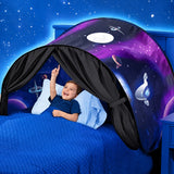 Tenda da letto per bambini con tasca portaoggetti, pieghevole miniatura 2