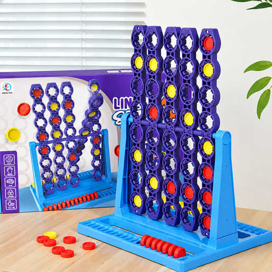 Spin board game with rotating grid, front view