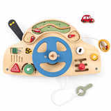 Wooden Steering Wheel Busy Board - Driving Sensory Toy thumbnail 1