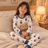 Ensemble de pyjama en coton à manches longues pour enfants, motif cartoon, unisexe miniature 5
