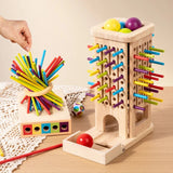Montessori Wooden Stacking Tower with Dice – Ages 3+ thumbnail 1