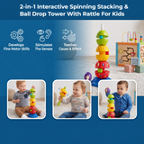Interactive Spinning Stacking Tower with Rattle for Kids - Develops Fine Motor Skills thumbnail 4