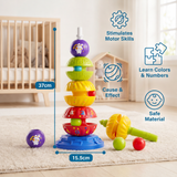 Interactive Spinning Stacking Tower with Rattle for Kids - Develops Fine Motor Skills thumbnail 6