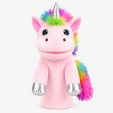 Marionnette à main licorne avec bouche articulée - Peluche arc-en-ciel miniature 5