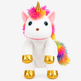 Marionnette à main licorne avec bouche articulée - Peluche arc-en-ciel miniature 2