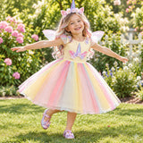 Girls Unicorn Tutu Dress with Wings & Headband – Fancy Dress Costume thumbnail 6