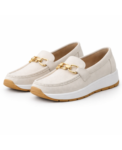 Platform Loafers Women – Metal Chain Detail & Chunky Sole, Casual Chic Everyday