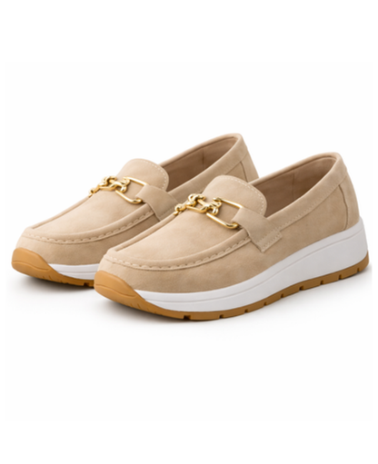 Platform Loafers Women – Metal Chain Detail & Chunky Sole, Casual Chic Everyday