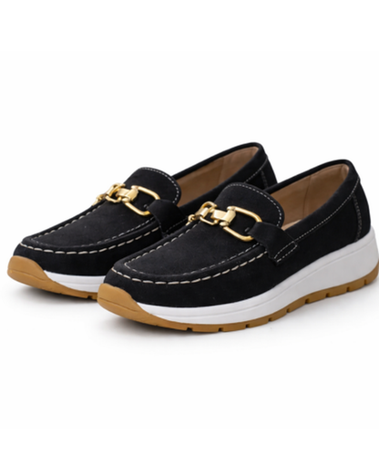 Platform Loafers Women – Metal Chain Detail & Chunky Sole, Casual Chic Everyday