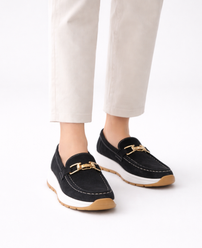 Platform Loafers Women – Metal Chain Detail & Chunky Sole, Casual Chic Everyday