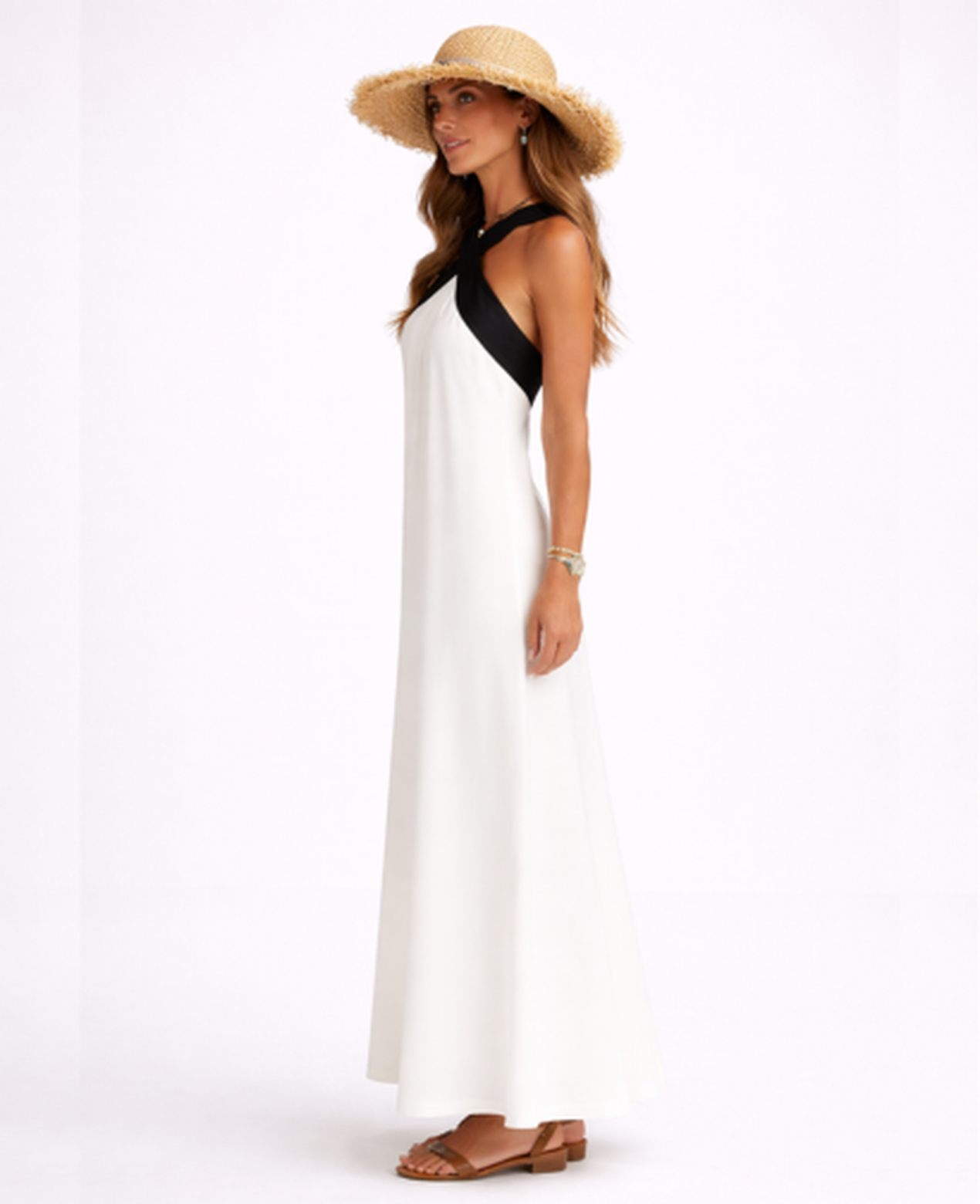 Backless Maxi Dress Women – Open Back & Cross-Over Neckline, Summer Wedding Beach Canada