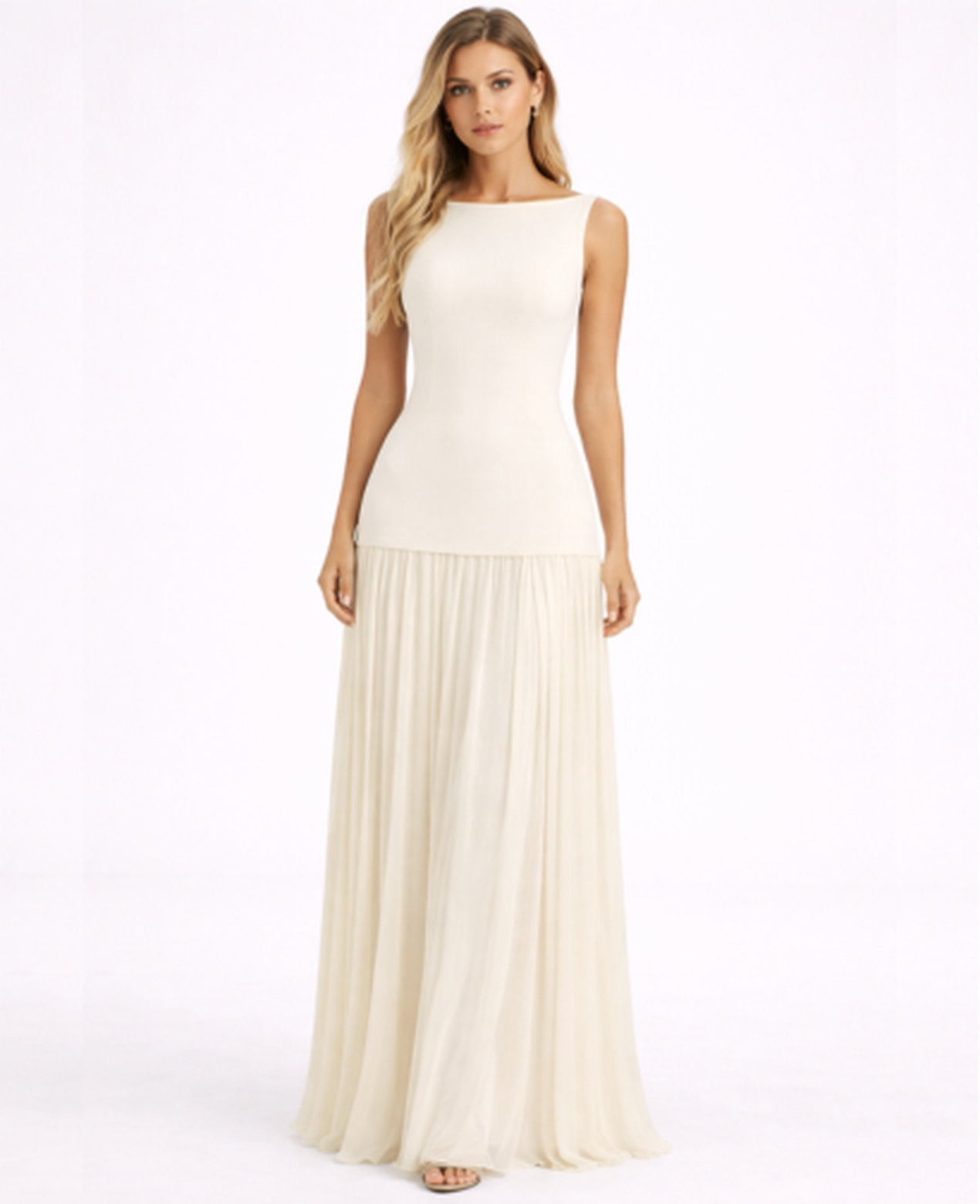 Sleeveless Maxi Dress Women – Fitted Bodice & Pleated Skirt, Summer Wedding Guest Elegant