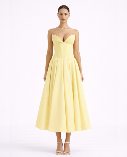 Flared Midi Dress Women – Structured Neckline & Defined Waist, Summer Wedding Guest Canada