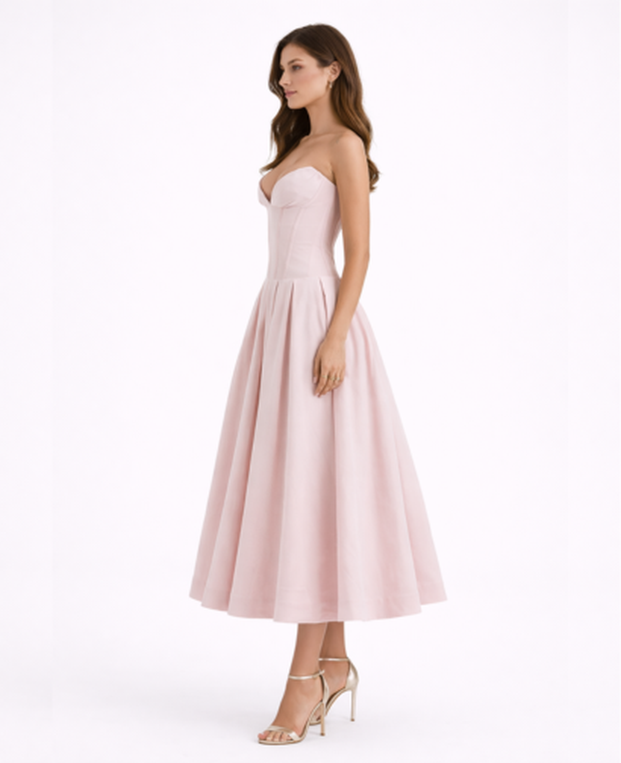 Flared Midi Dress Women – Structured Neckline & Defined Waist, Summer Wedding Guest Canada