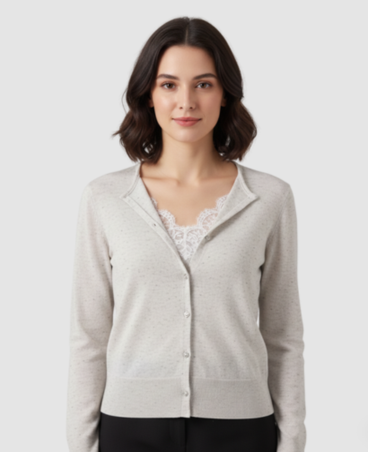 Fitted Button-Front Cardigan Women – Long Sleeve Knit & Slim Fit, Smart Casual Office Layering