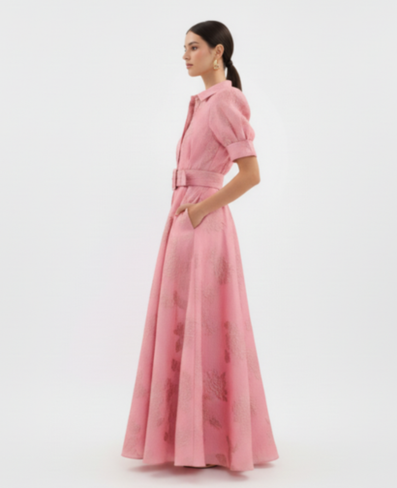 Floral A-Line Maxi Dress Women – Textured Fabric & Belted Waist, Summer Wedding Guest Canada