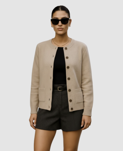 Button-Down Cardigan Jacket Women – Lightweight Knit & Straight-Cut Blazer, Smart Casual Chic