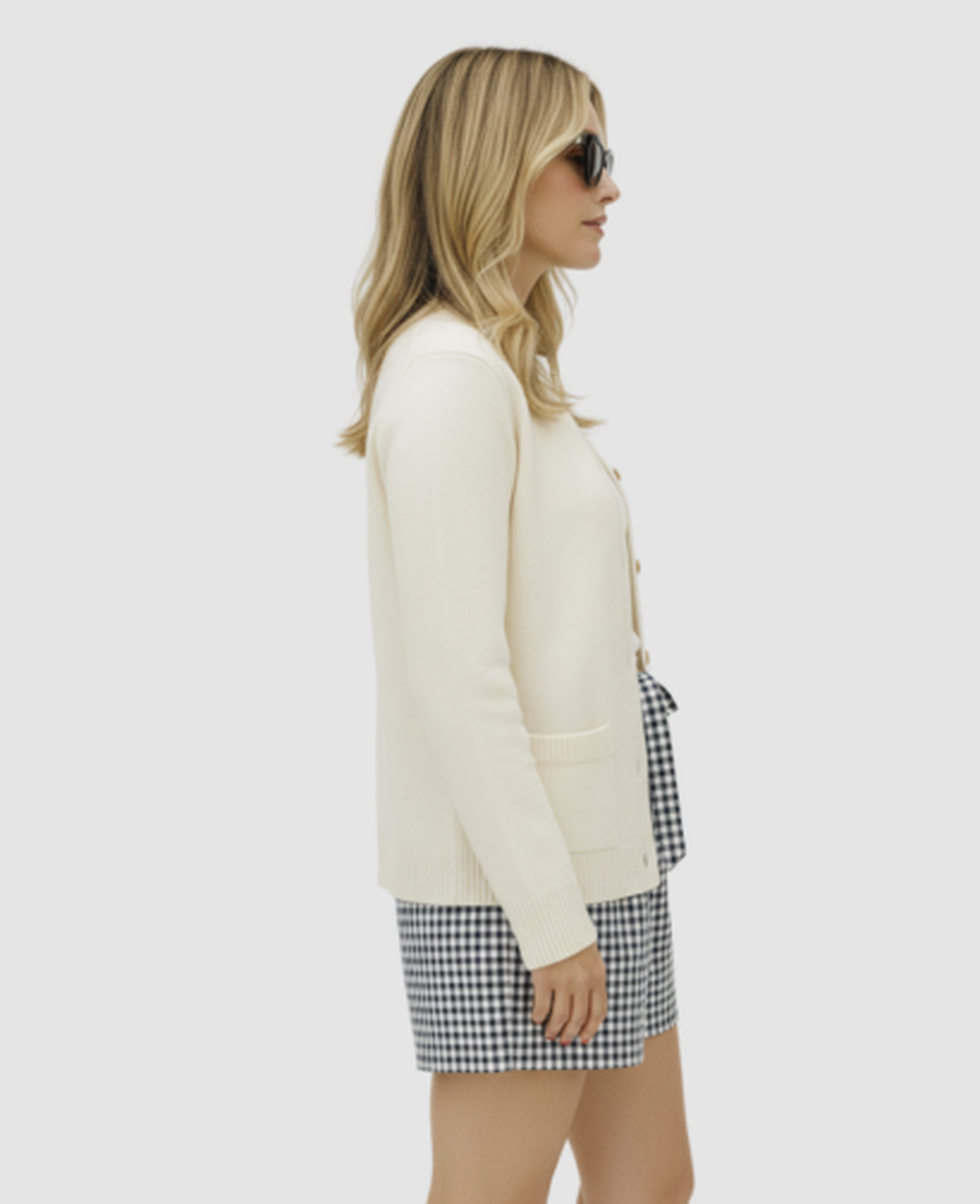 Button-Down Cardigan Jacket Women – Lightweight Knit & Straight-Cut Blazer, Smart Casual Chic