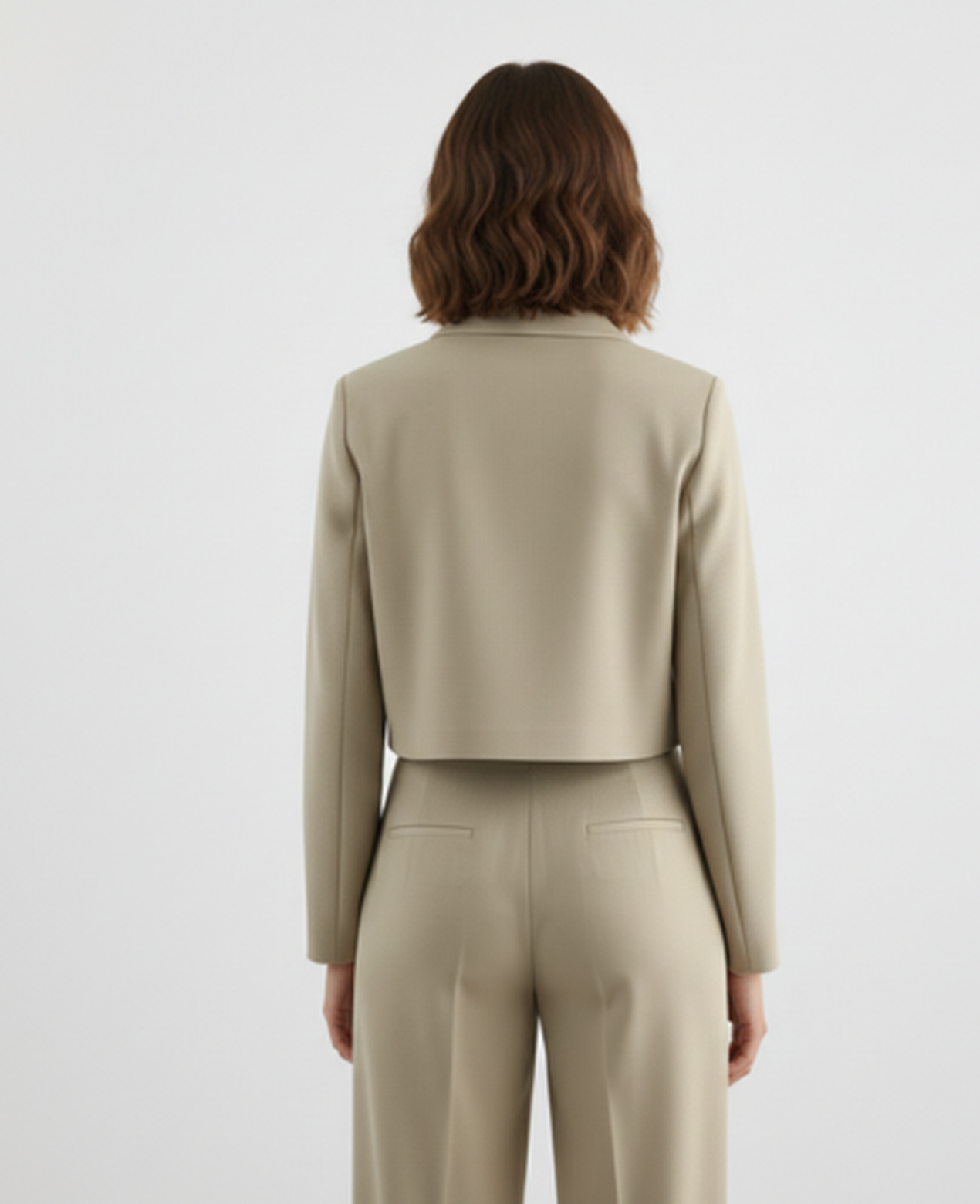 Cargo Two-Piece Set Women – Cropped Jacket & Pleated Wide-Leg Trousers, City Chic Utility