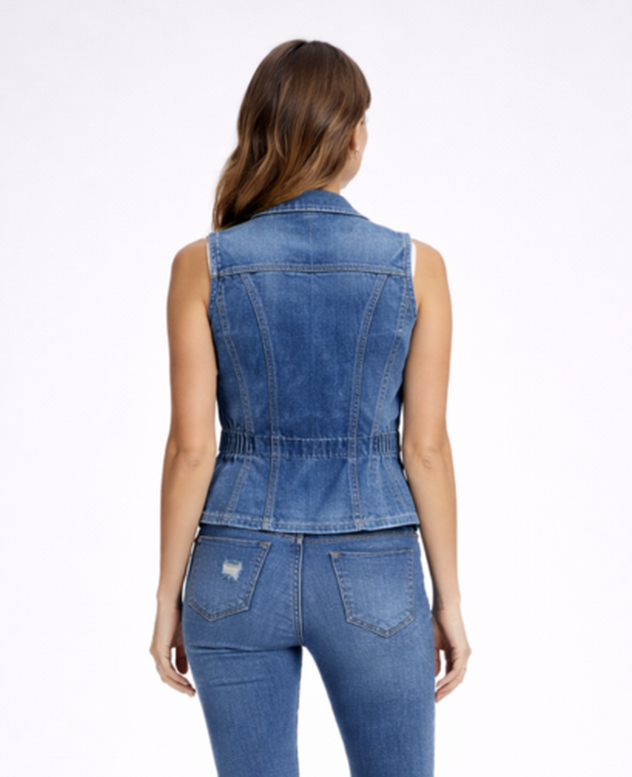 Denim Vest Women – Tailored Lapel & Button Front, Smart Casual Spring Layering