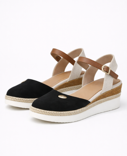 Wedge Espadrille Sandals Women – Criss-Cross Strap & Braided Rope Heel, Patio Season Summer Chic