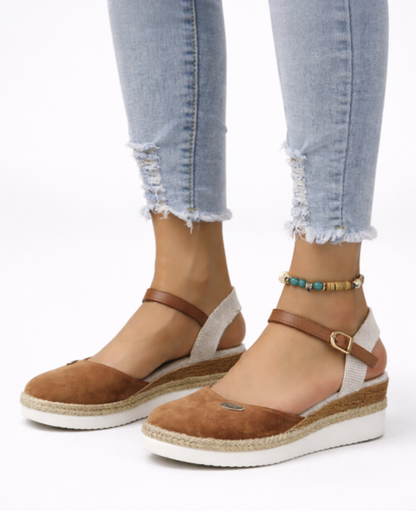 Wedge Espadrille Sandals Women – Criss-Cross Strap & Braided Rope Heel, Patio Season Summer Chic