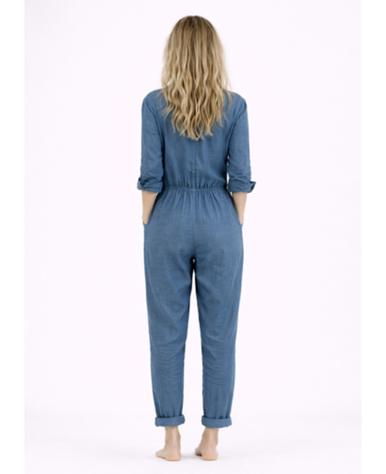 Linen Jumpsuit Women – Lightweight Button-Up & Shirt Collar, Casual Chic Summer