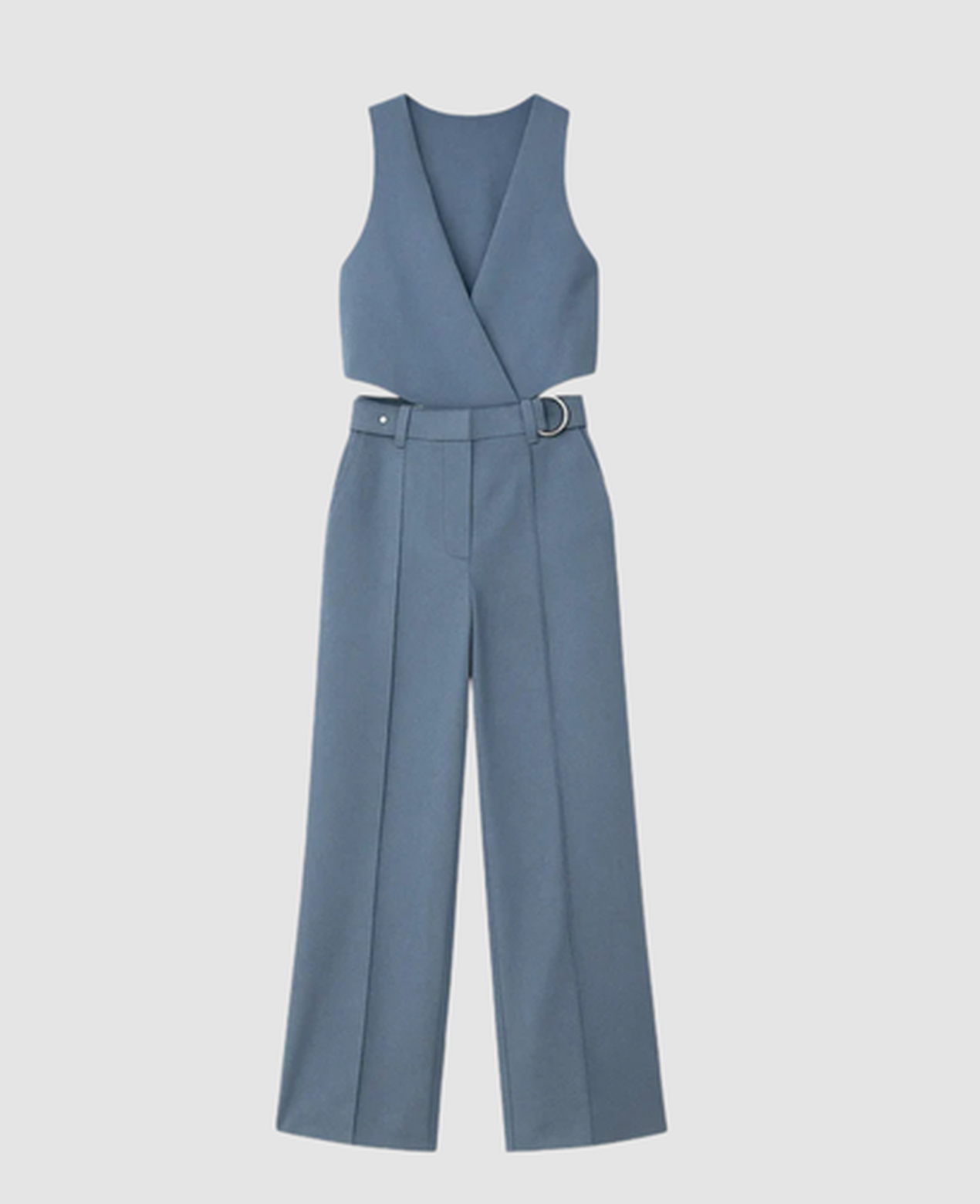 Wide-Leg Jumpsuit Women – Crossover V-Neck & High-Waist Cutout, Cocktail Evening Elegant