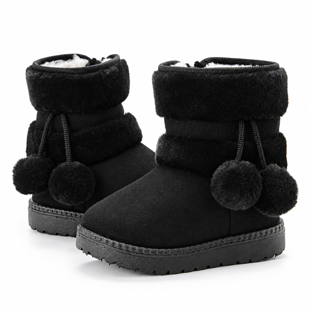 Girls Snow Boots - Warm Winter Fleece-Lined, Non-Slip Sole