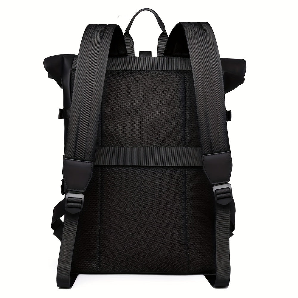 Men's roll-top backpack detail view