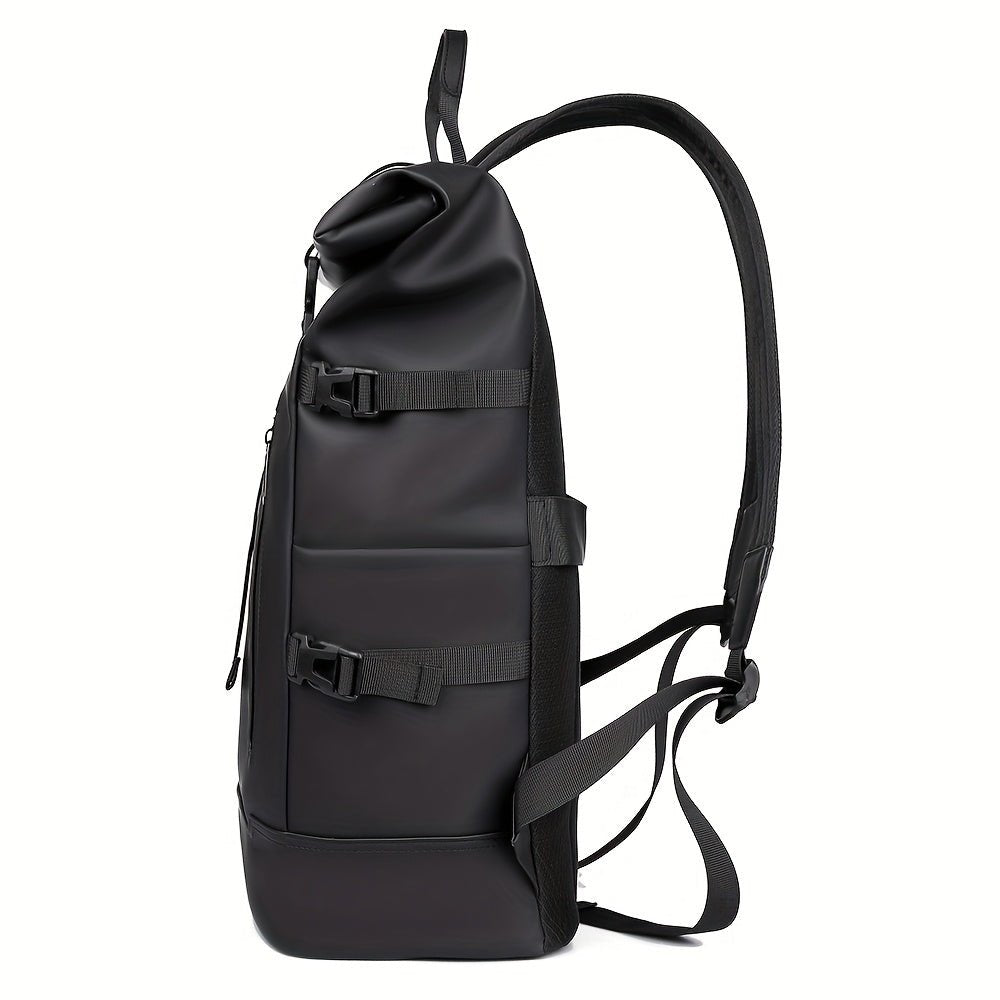 Men's roll-top backpack side detail