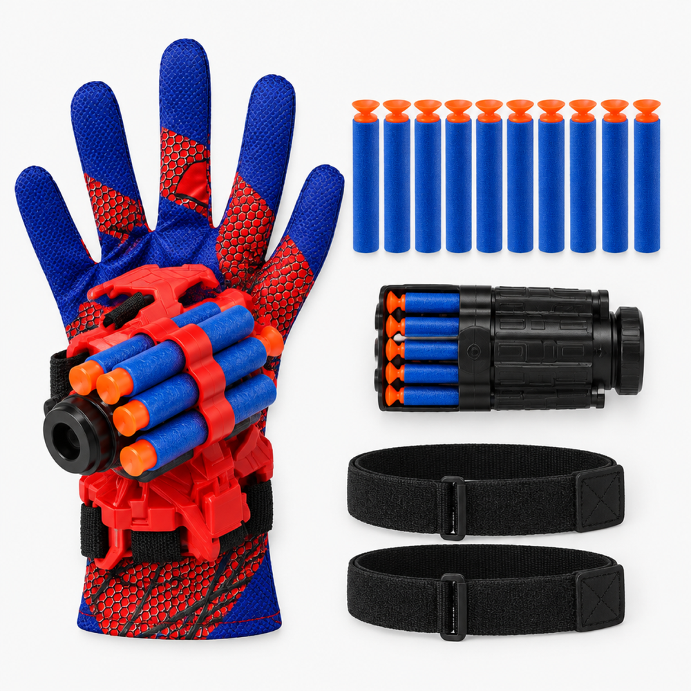 Spinnennetz-Werfer Cosplay-Handschuh - Superhelden-Kostüm-Spielzeug mit Dartschusspflicht