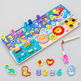 Wooden Montessori Busy Board - Number, Shape & Fishing Puzzle Toy thumbnail 3