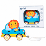 Gioco da trainare in legno a tema traffico per bambini piccoli miniatura 4