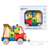 Gioco da trainare in legno a tema traffico per bambini piccoli miniatura 6